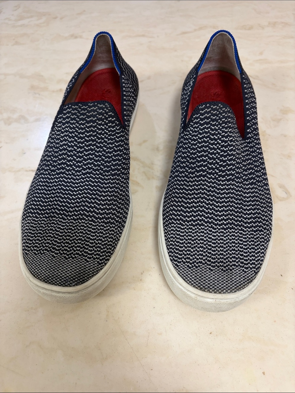 Rothy's The Original Slip-On Sneaker, in Navy and White, sz 11
